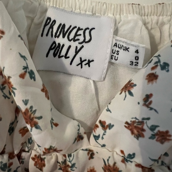 Princess Polly Floral Camisole in Cream and Brown size 0 (SKU K113) - Picture 4 of 11